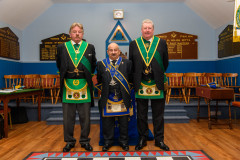 David Munro, Master of Lodge Kyles of Bute No 1120  with DS Bannatyne and John Murchie