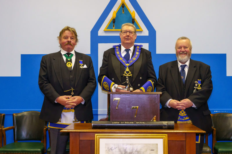 John Murchie with his two installing masters